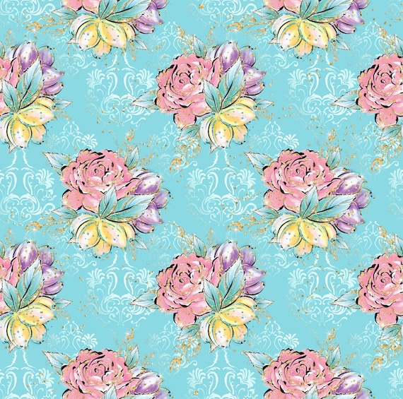 Better Homes & Gardens Traditional Floral Blue 8 Yards by The Bolt 54 inch Width 100% Cotton Fabric