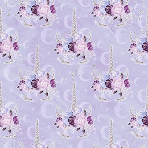 unicorn fabric unicorn cloud fabric fabric by the yard unicorn rainbow fabric cotton fabric Knit fabric jersey knit fabric quilting fabric