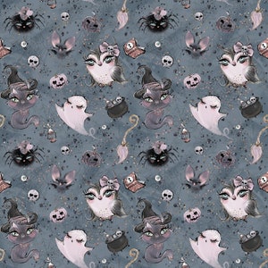 Halloween fabric, pumpkin fabric, knit fabric, cotton fabric, jack o lantern fabric, witch fabric, skull fabric, halloween spider