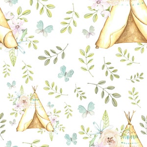 Woodland fabric- deer fabric- bear fabric- fall fabric- knit fabric- crib sheet- cotton fabric- woodland animal  floral fabric woodland