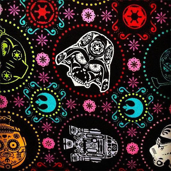 Star wars sugar, cotton by the yard, sugar fabric, cotton fabric, stars wars prints, star wars, cotton by the yard, licensed fabric