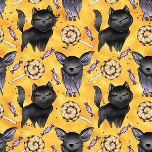 Halloween cats, Halloween bats, knit fabric, cotton fabric, candy fabric, Halloween colors, Halloween fleece, Halloween prints, candy fabric