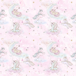unicorn fabric unicorn cloud fabric fabric by the yard unicorn rainbow fabric cotton fabric Knit fabric jersey knit fabric quilting fabric