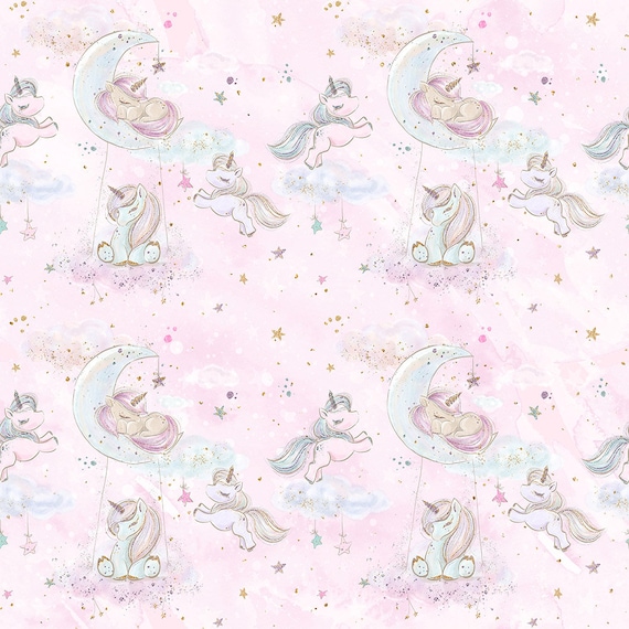 Unicorn jersey knit clearance fabric
