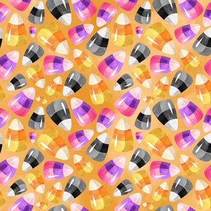 Halloween fabric, candy corn fabric, knit fabric, cotton fabric, candy corn, candy corn colors, Halloween fleece, Halloween candies, candies