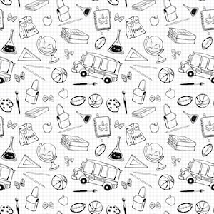 school fabric, school bus fabric, school supplies fabric, cotton fabric, knit fabric, quilting fabric, math fabric, fabric by the yard, doll
