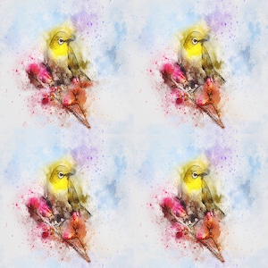 bird fabric animal fabric fabric by the yard birdie fabric cotton fabric Knit fabric jersey knit fabric quilting fabric bird prints