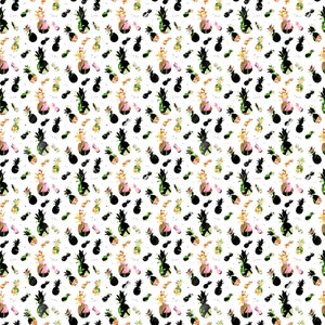 Tropical fabric cotton fabric knit fabric flamingo fabric Hawaiian fabric pineapple fabric watermelon fabric jungle floral leaves fabric