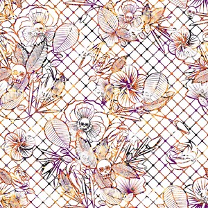 s178 Halloween fabric, pumpkin fabric, knit fabric, cotton fabric, jack o lantern fabric, witch fabric, skull fabric, halloween spider,