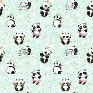 s216 panda fabric jungle fabric cotton fabric knit fabric fabric by the yard cotton by the yard panda prints pandas on trees panda patterns