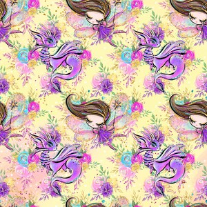 fairy fabric, unicorn fabric, dragon fabric, castle fabric, fairy prints, cotton fabric, knit fabric, fabric by the yard, fairies, magical