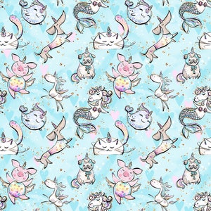 unicorn fabric unicorn cloud fabric fabric by the yard unicorn rainbow fabric cotton fabric Knit fabric jersey knit fabric quilting fabric