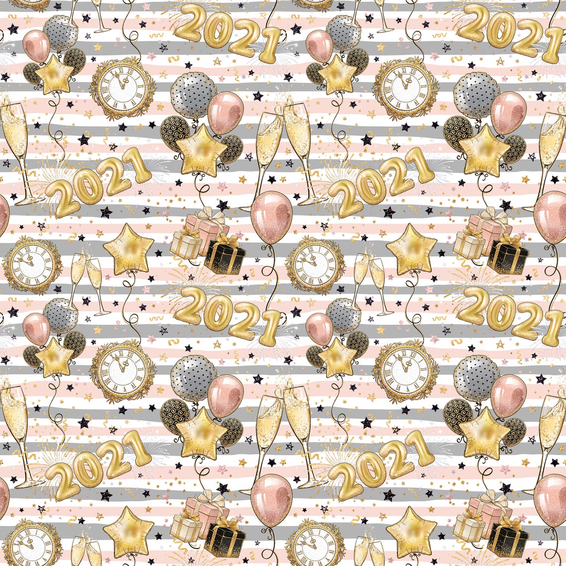 S42 New Years Fabric Celebration Fabric New Year Party Etsy
