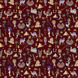 Ancient hieroglyphics, Egypt fabric, Egyptian fabric, Sarcophagus fabric, Sphinx fabric, Pyramids fabric, Camels fabric, Desert fabric,