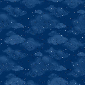 s239 cloud fabric, unicorn fabric, fabric by the yard, unicorn cloud fabric, cotton fabric, knit fabric, jersey knit, quilting fabric, cloud
