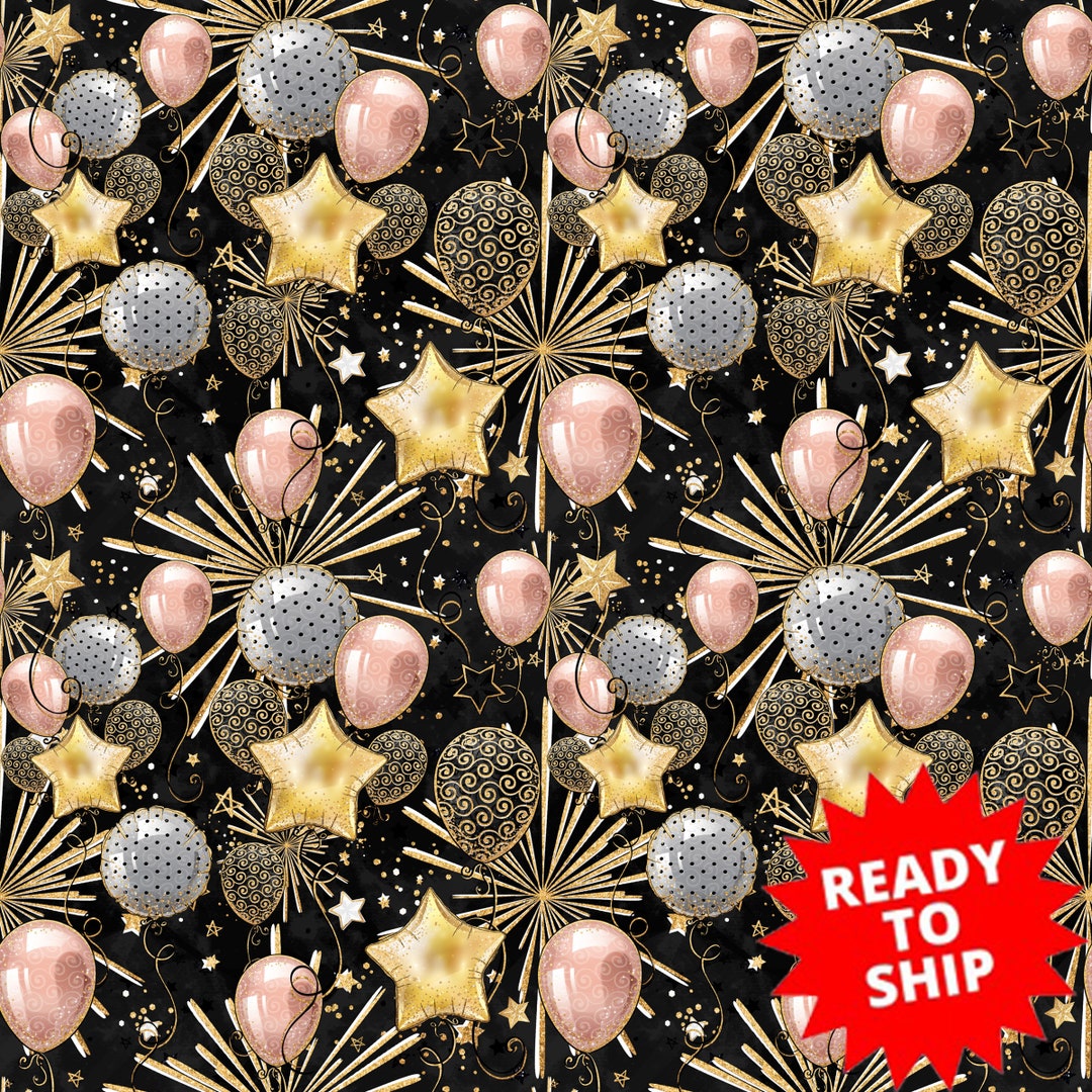 New Years Fabric, Celebration Fabric, New Year Party Fabric, Party