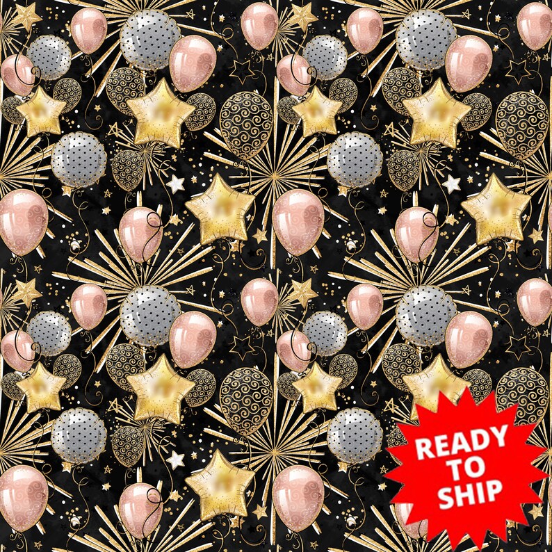 New Years Fabric Celebration Fabric New Year Party Fabric Etsy