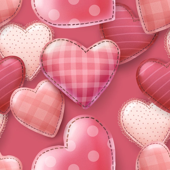 Hearts Fabric, Valentine Fabric, Knit Fabric, Rose Prints, Cotton Fabric,  Kona Cotton, Jersey Fabric, Quilting Fabric, Valentine Hearts 
