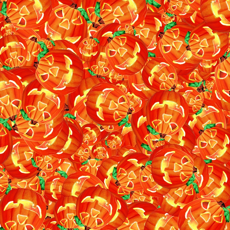 Halloween Fabric Pumpkin Fabric Knit Fabric Cotton Fabric Etsy