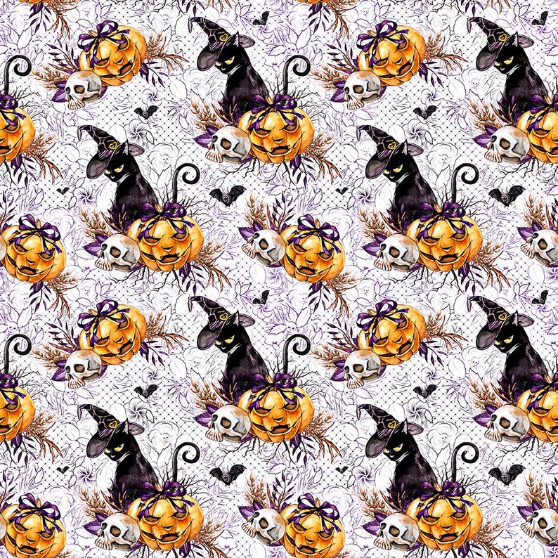 Halloween Fabric Pumpkin Fabric Knit Fabric Cotton Fabric Etsy
