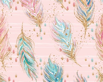 feathers fabric boho fabric feather fabric cotton fabric knit fabric boho print cotton by the yard aztec floral fabric floral azec feather
