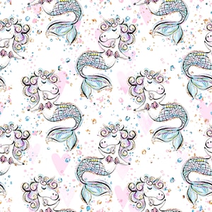unicorn fabric unicorn cloud fabric fabric by the yard unicorn rainbow fabric cotton fabric Knit fabric jersey knit fabric quilting fabric
