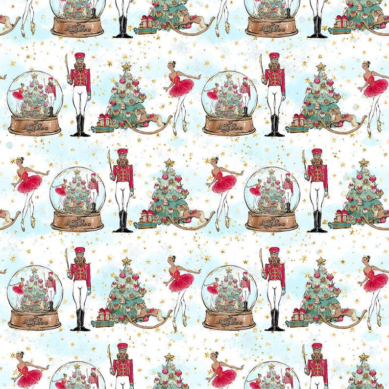 S233 Nutcracker Fabric Ballerina Fabric Christmas Fabric Etsy