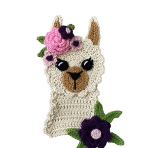 BoHo Llama Crochet Applique, Pre-made Animal Applique, Crochet Applique, Crochet Embellishments, Baby Applique, Ready to use Applique