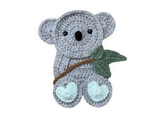 Koala Crochet Applique, Pre-made Animal Applique, Crochet Applique, Crochet Embellishments, Baby Applique, Ready to use Applique
