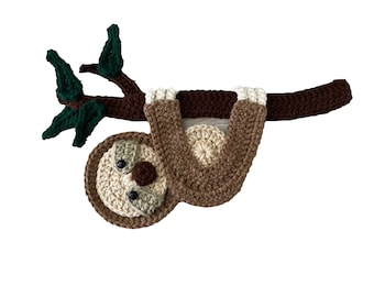 Sloth Crochet Applique, Pre-made Animal Applique, Crochet Applique, Crochet Embellishments, Baby Applique, Ready to use Applique
