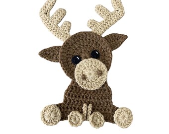 Jumbo Moose Crochet Applique, Pre-made Animal Applique, Crochet Applique, Crochet Embellishment, Applique, Ready to use Applique