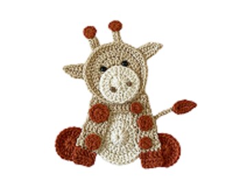 Giraffe Crochet Applique, Pre-made Animal Applique, Crochet Applique, Crochet Embellishments, Baby Applique, Ready to use Applique