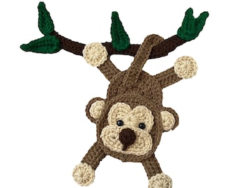 Monkey Crochet Applique, Pre-made Animal Applique, Crochet Applique, Crochet Embellishments, Baby Applique, Ready to use Applique