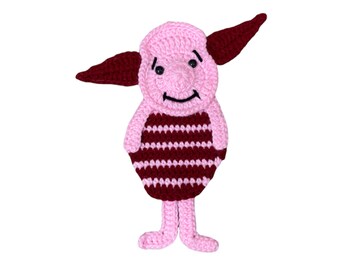 Pig Crochet Applique, Pre-made Animal Applique, Crochet Applique, Crochet Embellishments, Baby Applique, Ready to use Applique