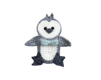 Baby Penguin Crochet Applique, Pre-made Animal Applique, Crochet Applique, Crochet Embellishments, Baby Applique, Ready to use Applique