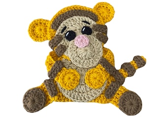 Jumbo Tiger Crochet Applique, Pre-made Animal Applique, Crochet Applique, Crochet Embellishment, Applique, Ready to use Applique