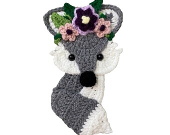 BoHo Fox Crochet Applique, Pre-made Animal Applique, Crochet Applique, Crochet Embellishments, Baby Applique, Ready to use Applique