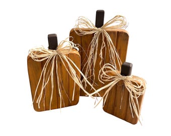 Rustic Farmhouse Wooden Pumpkin Set, Thanksgiving Pumpkins, Halloween Pumpkins, Primitive Pumpkins, Wooden Pumpkin Set, Fall Decor, Pumpkins