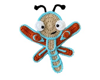 Dragon Fly Crochet Applique, Pre-made Animal Applique, Crochet Applique, Crochet Embellishments, Baby Applique, Ready to use Applique