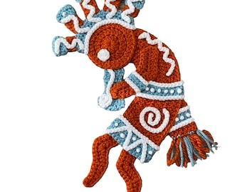 Kokopelli Crochet Applique, Pre-made Animal Applique, Crochet Applique, Crochet Embellishments, Baby Applique, Ready to use Applique
