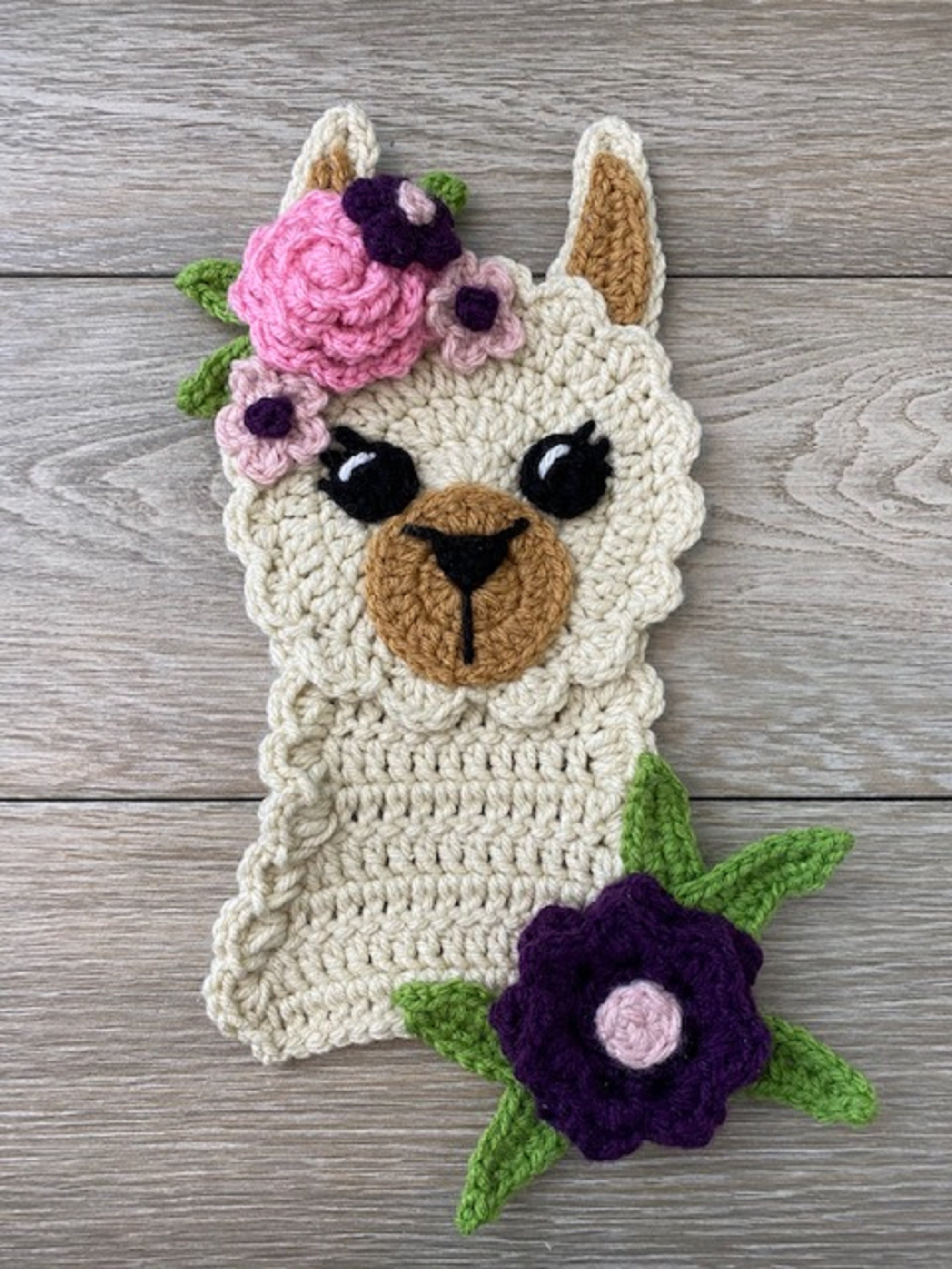 BoHo Unicorn Crochet Applique, Pre-made Animal Applique, Crochet