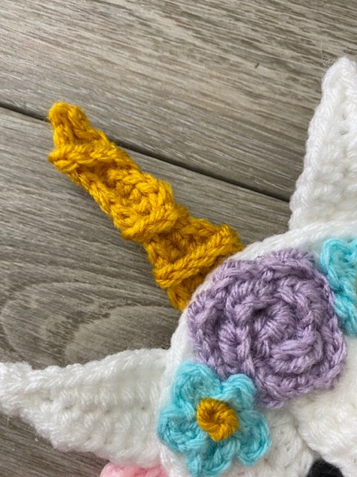 Boho Unicorn Crochet Applique Premade Animal Applique Etsy