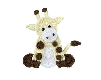 Giraffe Crochet Applique, Pre-made Animal Applique, Crochet Applique, Crochet Embellishments, Baby Applique, Ready to use Applique