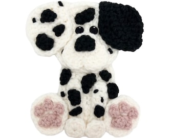 Dalmation Crochet Applique, Pre-made Animal Applique, Crochet Applique, Crochet Embellishments, Baby Applique, Ready to use Applique