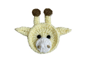 Giraffe Mini Head, Crochet Applique Heads, Pre-made Animal Applique, Crochet Applique, Embellishments, Applique, Ready to use Applique