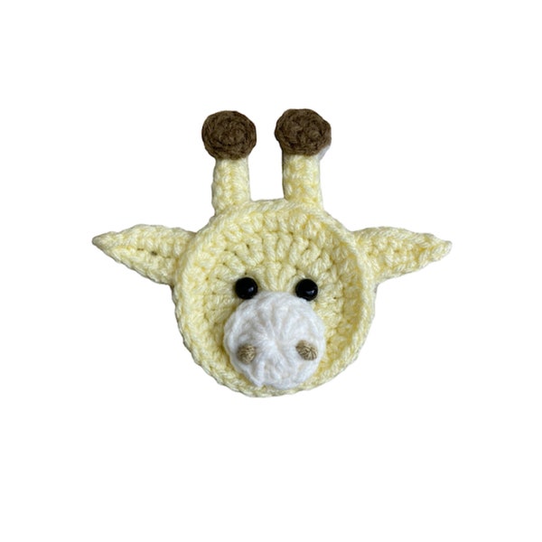 Giraffe Mini Head, Crochet Applique Heads, Pre-made Animal Applique, Crochet Applique, Embellishments, Applique, Ready to use Applique