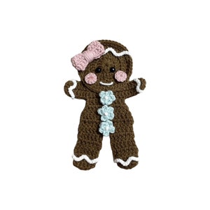 Gingerbread Crochet Applique, Pre-made Animal Applique, Crochet Applique, Crochet Embellishments, Baby Applique, Ready to use Applique