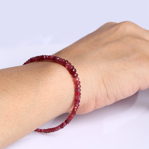 Natural Shaded Red Spinel Bracelet Ombre Spinel Gemstone Bracelet