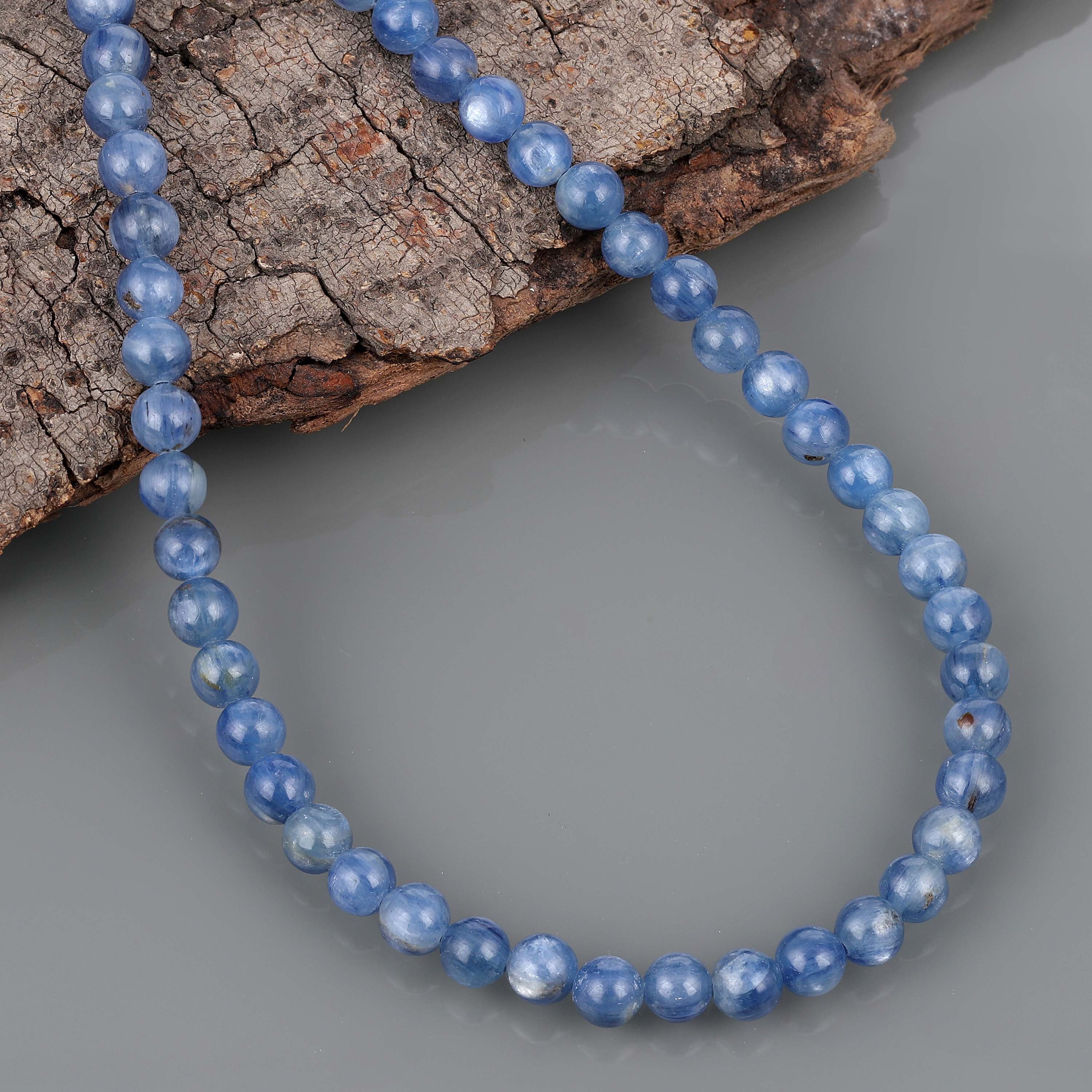 Natural Blue Kyanite Round Beads – 4mm 5mm 6mm 8mm 10mm Gemstone Beads For Jewelry Making