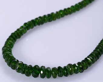 RUSSIAN CHROME DIOPSIDE BEADED NECKLACE HANDMADE PARTY WEAR 10K WHITE GOLD JEWEL RUSSIAN CHROME DIOPSIDE BEADED NECKLACE HANDMADE PARTY WEAR 10K WHITE GOLD JEWEL
